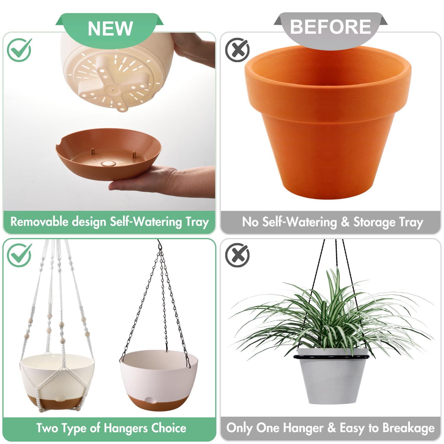 Montresor lightweight, weather-resistant plastic hanging pot.
