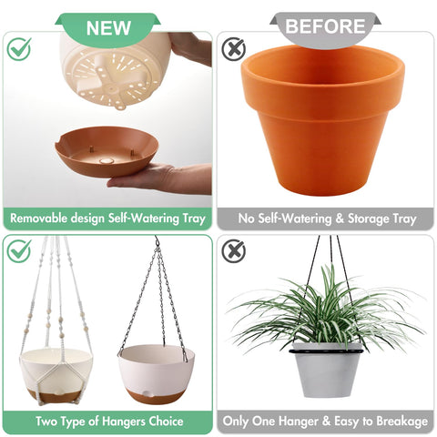 Montresor lightweight, weather-resistant plastic hanging pot.