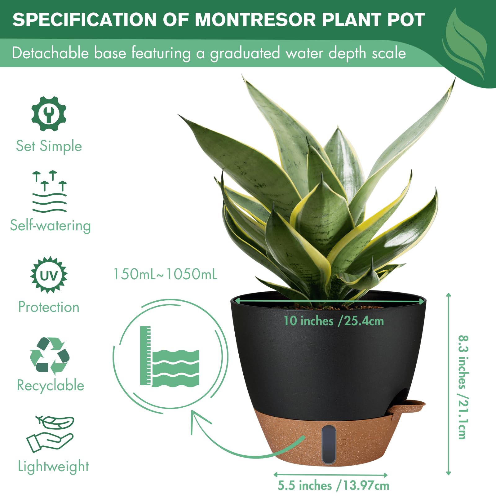 Montresor minimalist neutral-tone planter fits any room.