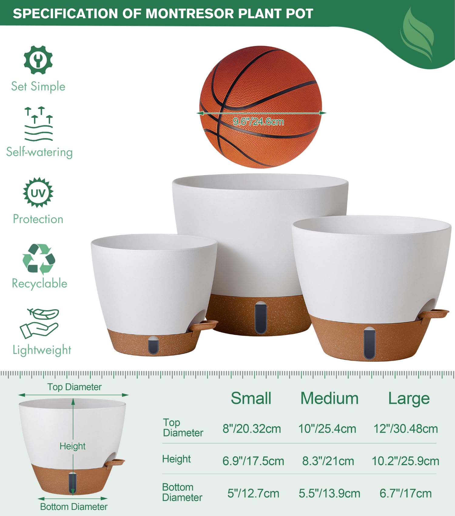 Montresor PP weather-resistant planter suitable for indoor or outdoor use.