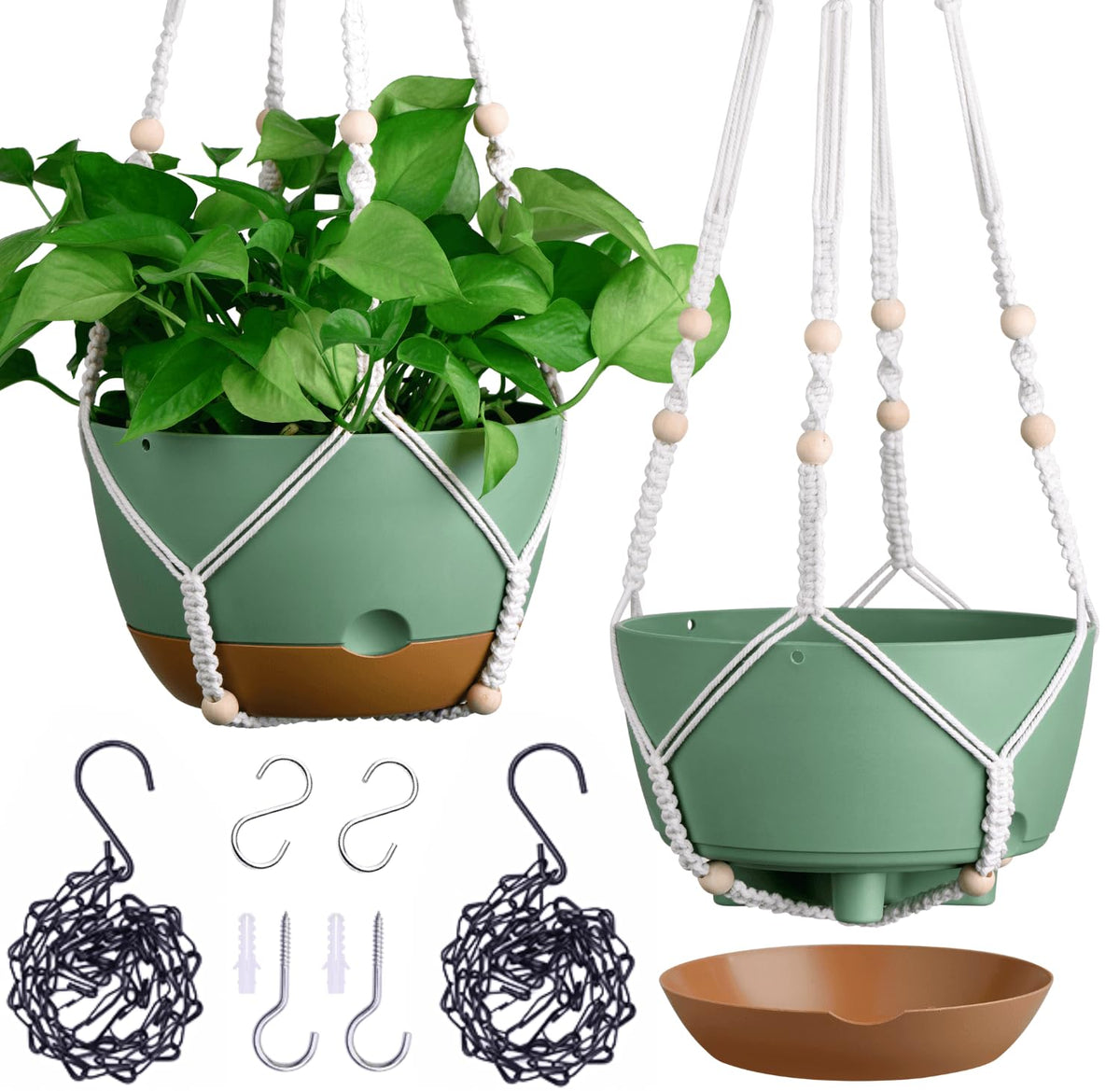 Montresor self-watering hanging planter 10-inch setup improves moisture management