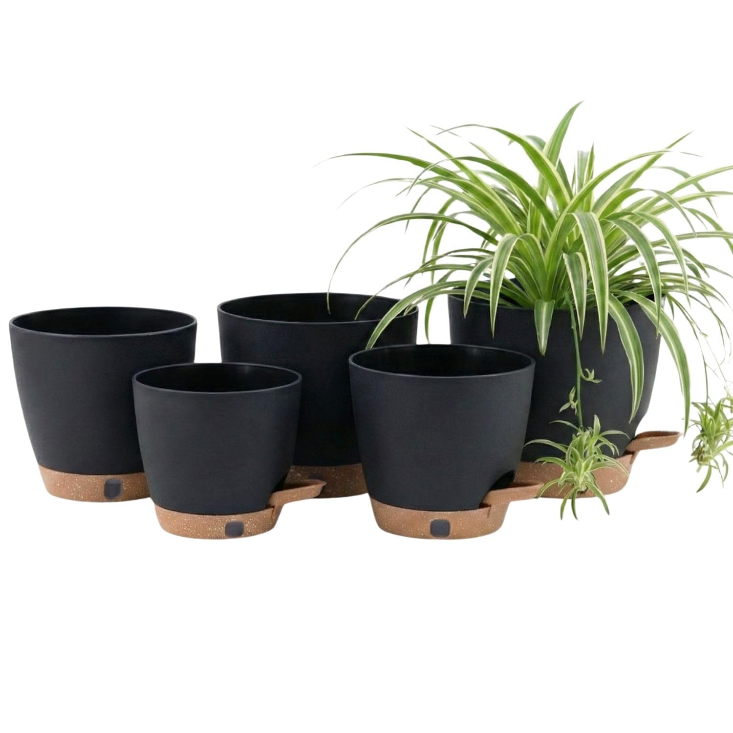 Montresor self-watering pots set shown together for organized indoor gardening