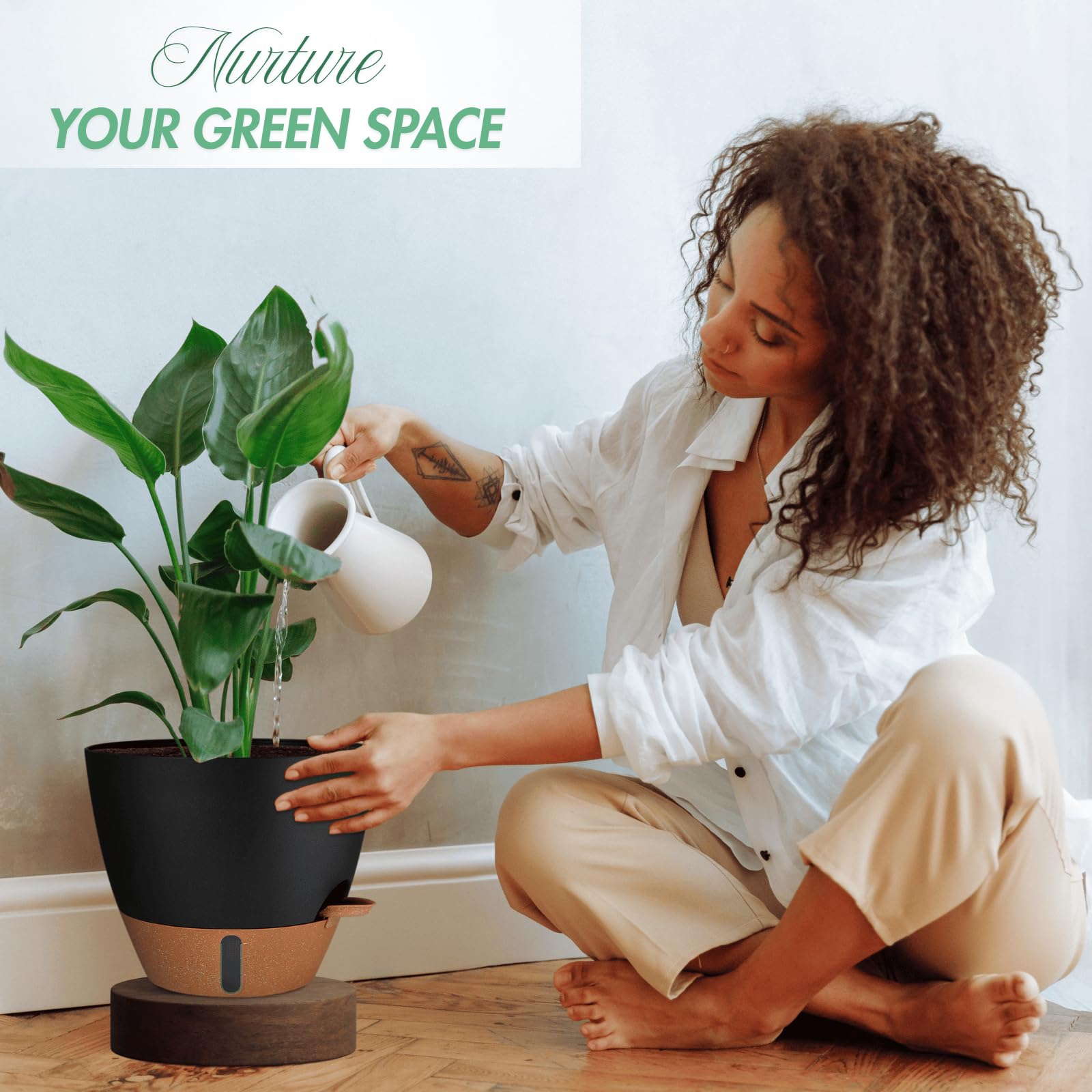 Montresor 12-inch pot water window supports larger houseplants.