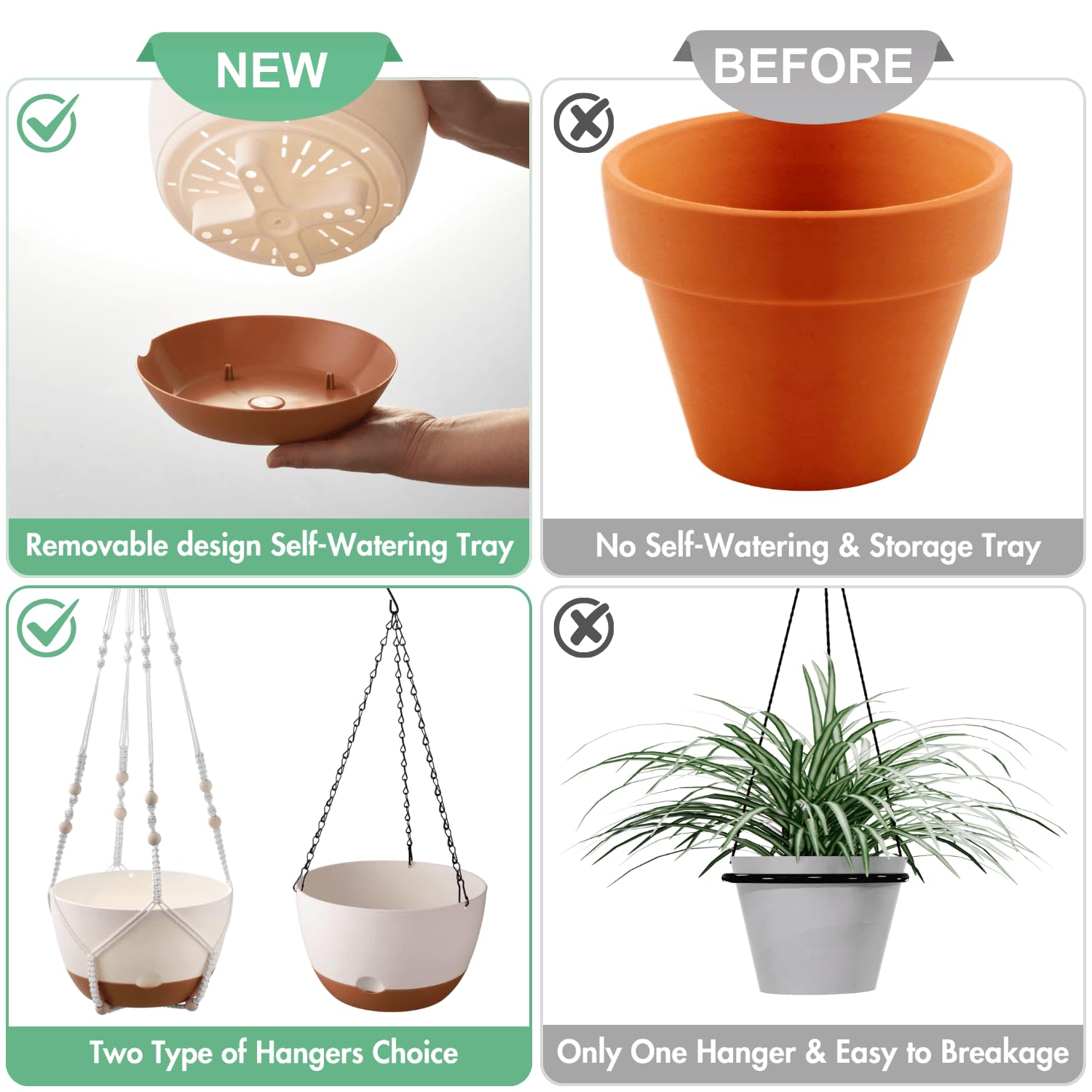 Montresor self-watering wall planter design for steady moisture.