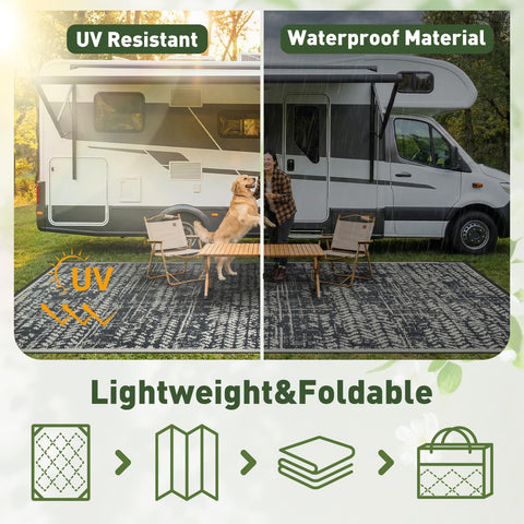 MontVoo beach mat outdoor rug withstands sand and water while defining seating.