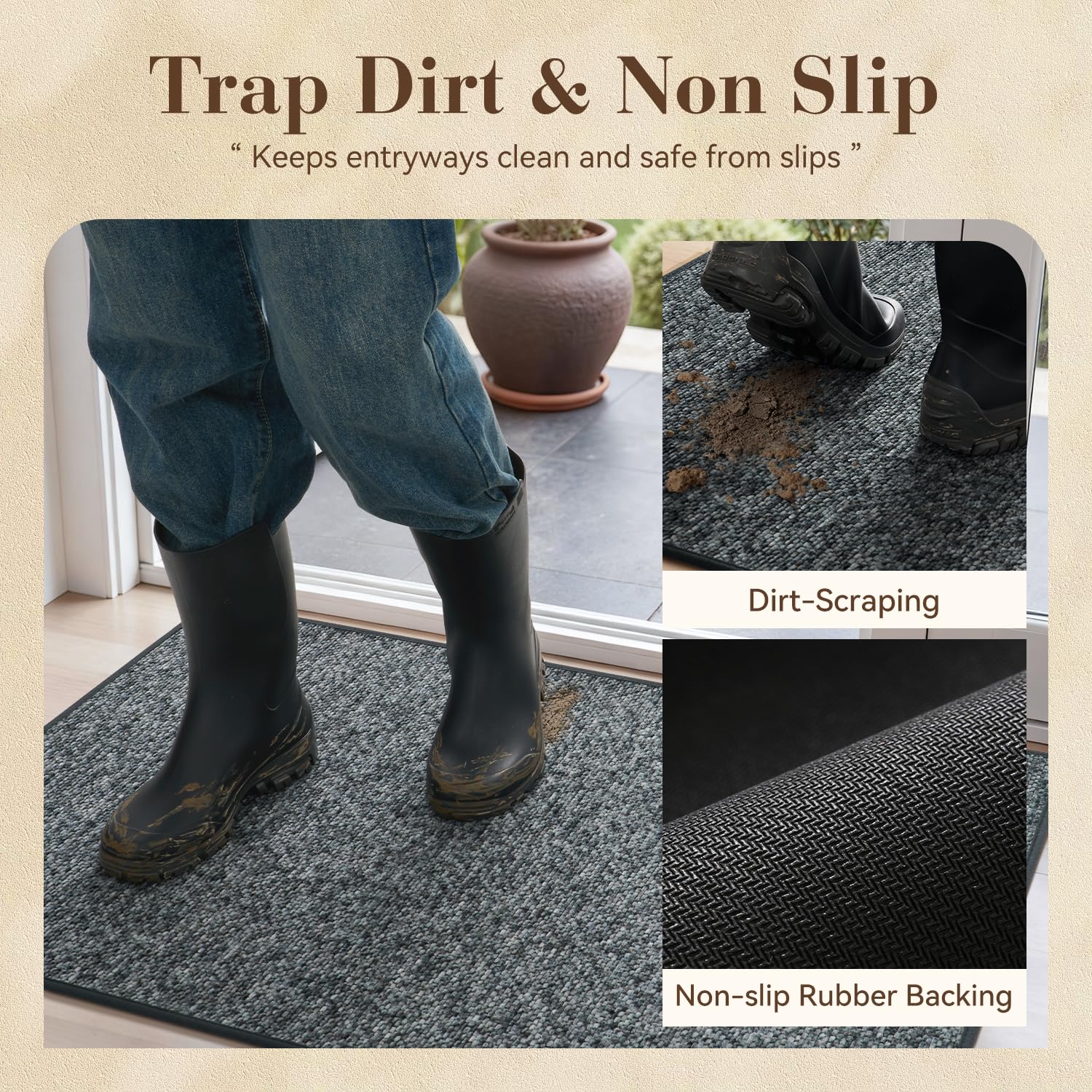 MontVoo mat machine-washable for easy cleaning