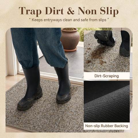 MontVoo door mat is machine washable for easy cleaning and upkeep