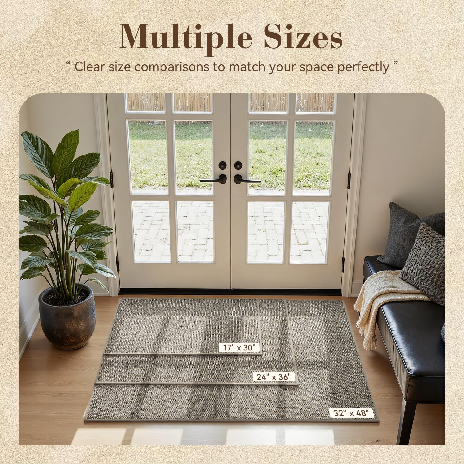 MontVoo doormat with non-slip backing prevents slips on floors