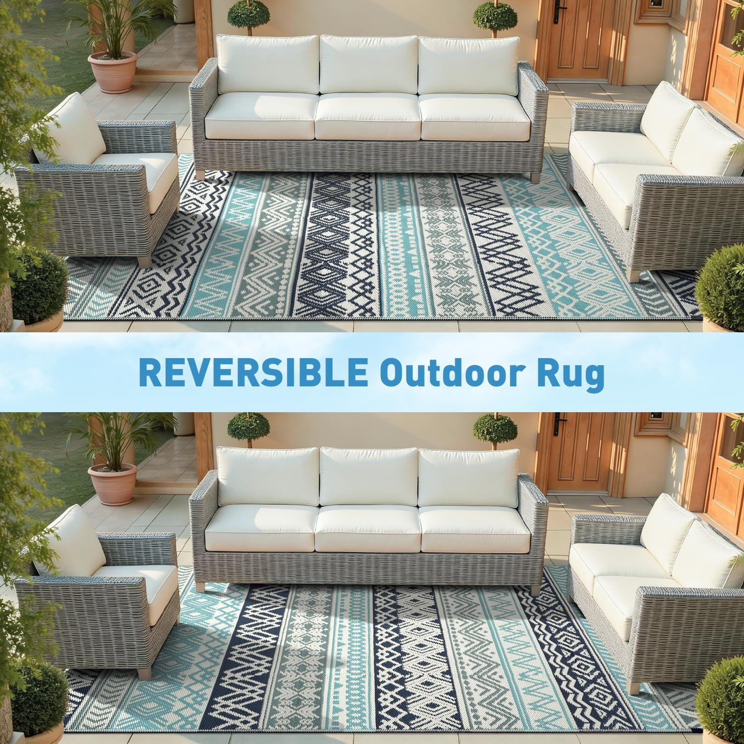 MontVoo easy-clean rug cleans with rinse or wipe.
