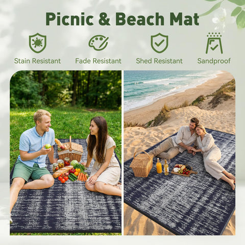 MontVoo easy-clean outdoor-rug cleans with a rinse or wipe