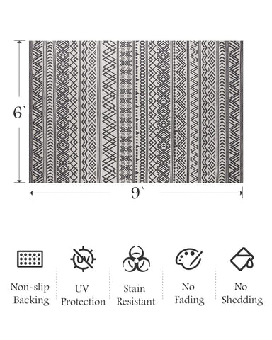 MontVoo rug close-up shows non-slip rubber backing for stability