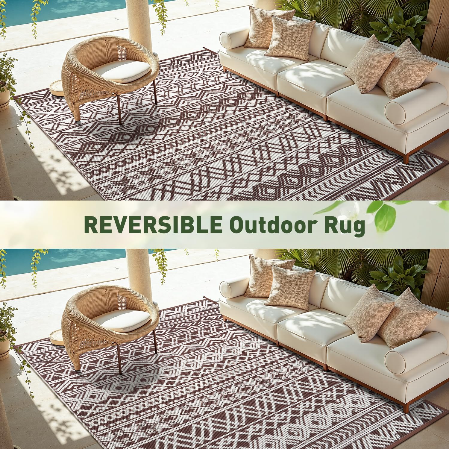 MontVoo outdoor rug patio-decor elevates deck styling and comfort.