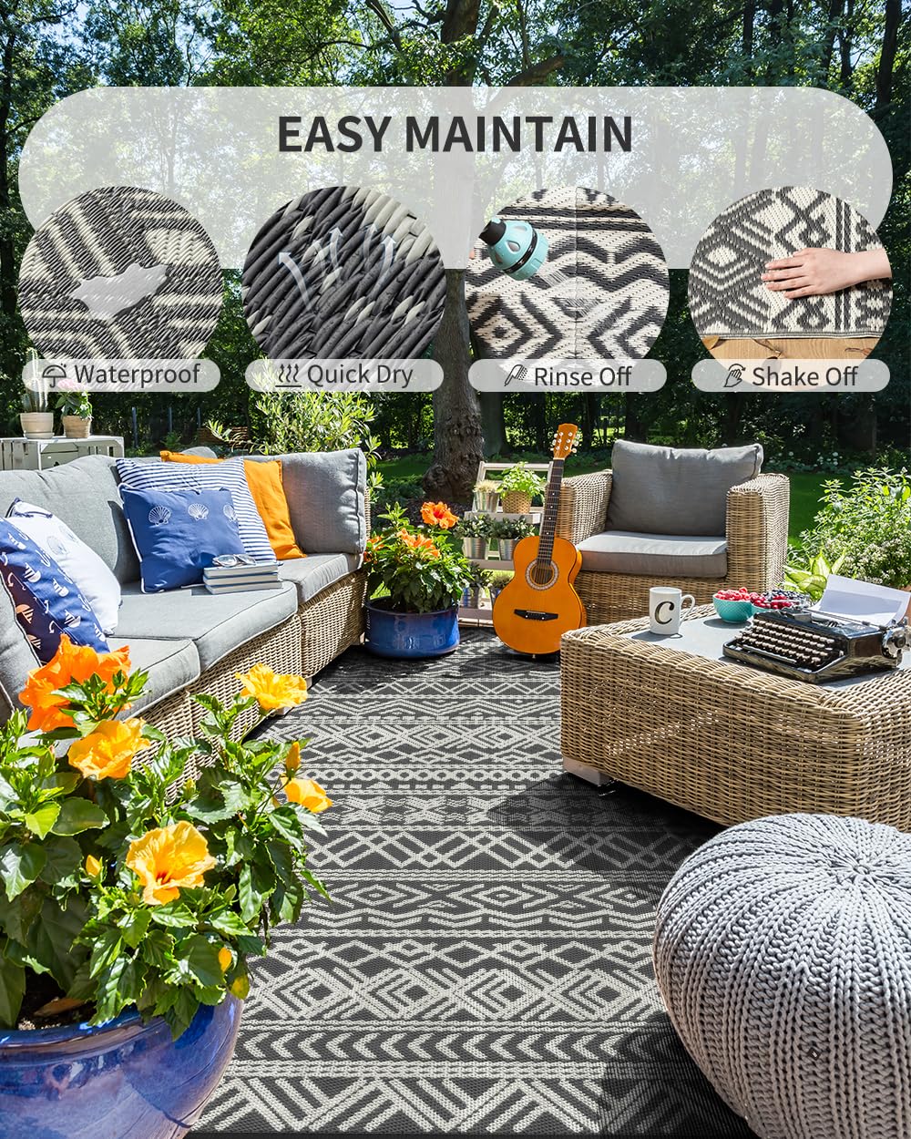 MontVoo reversible boho rug, two looks to refresh your space.