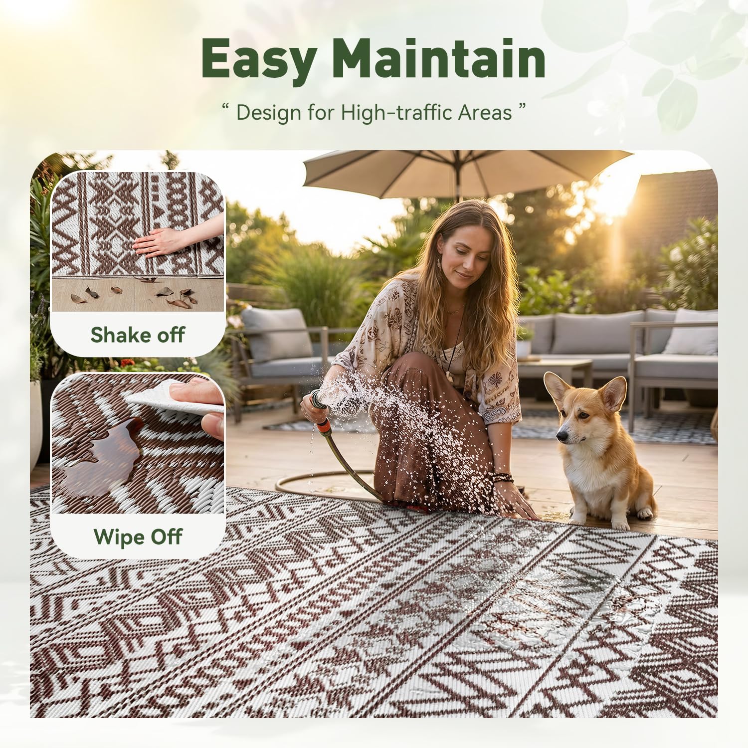 MontVoo outdoor rug rv-camping rugged yet soft underfoot.