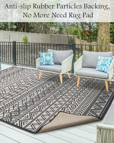 MontVoo outdoor rug highlights UV protection for weather resilience
