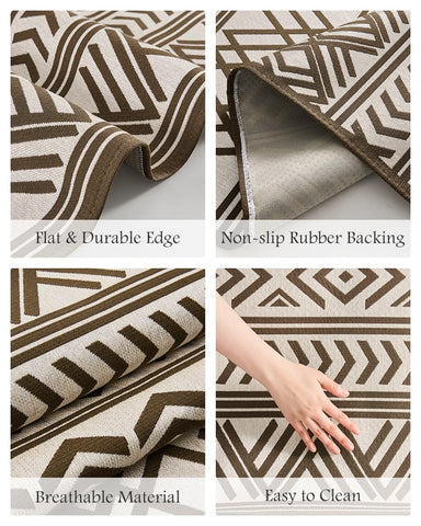 MontVoo versatile outdoor rug suitable for patios, decks, porches, and balconies.