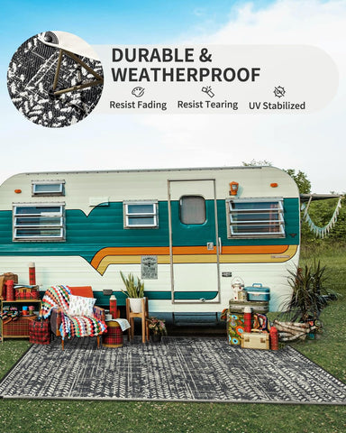 MontVoo reversible outdoor mat doubles design options with two looks.