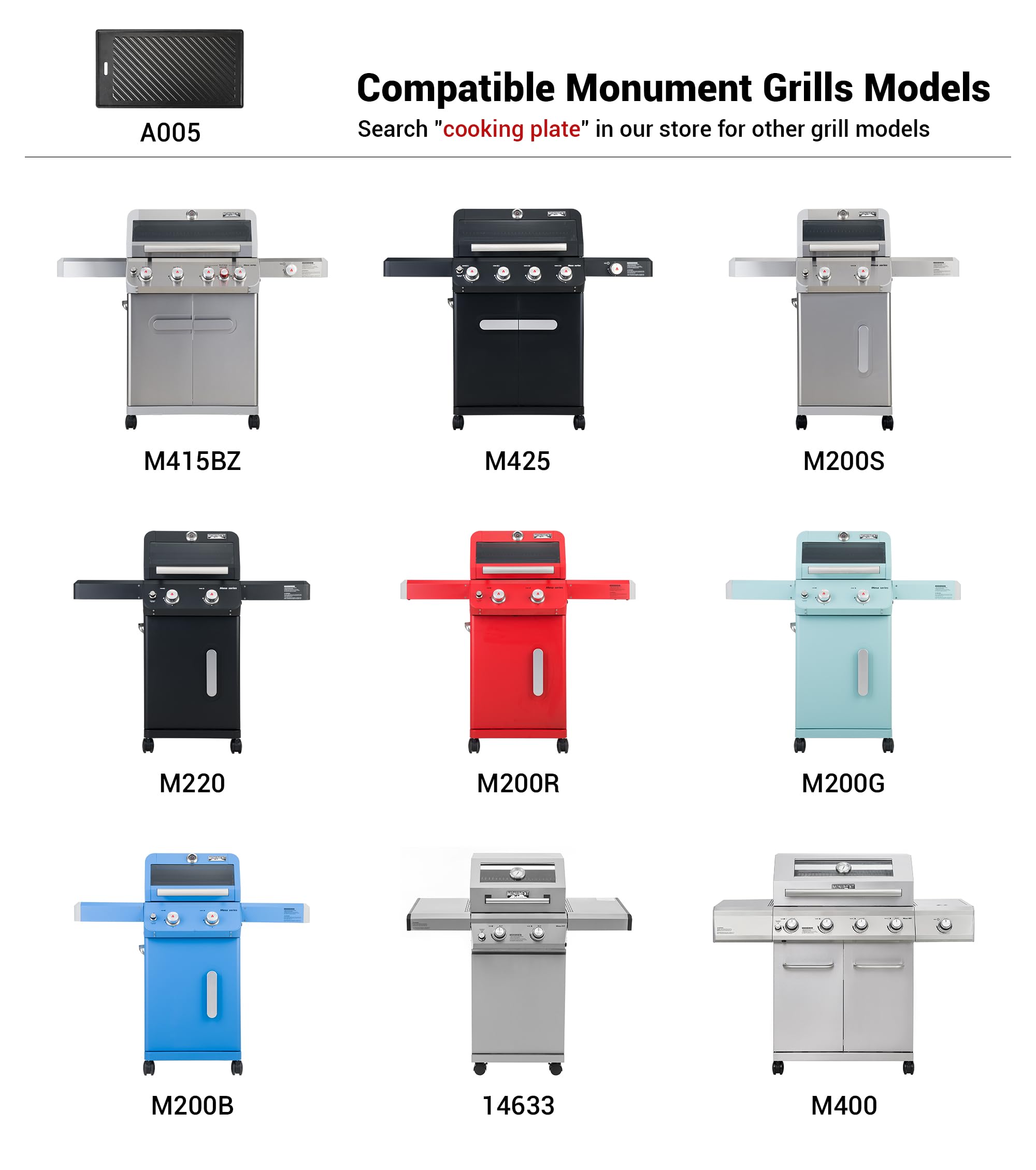 Monument Grills A005 flat side for pancakes and eggs.