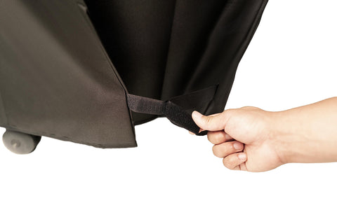 Includes a storage bag for neat, space-saving storage inside the cabinet.