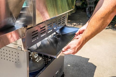 Monument Grills A110 close-up highlights corrosion-resistant surface for outdoor grilling.