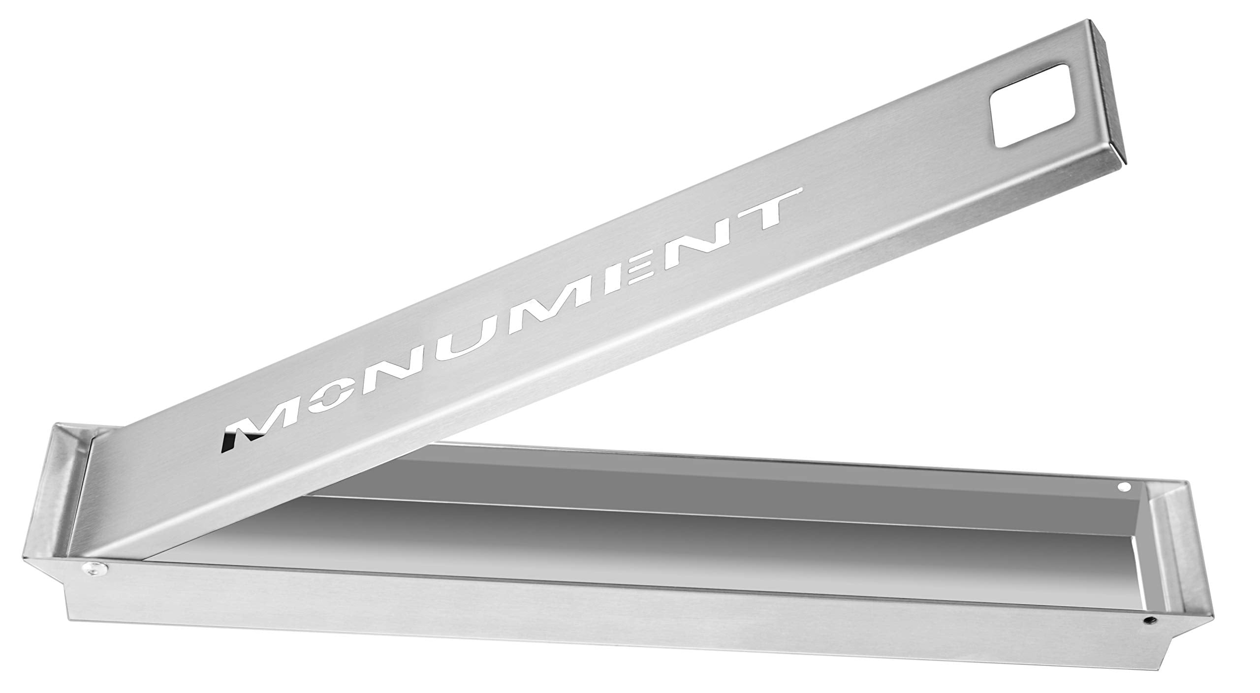 Monument Grills perforated lid allows safe smoke release during cooking.