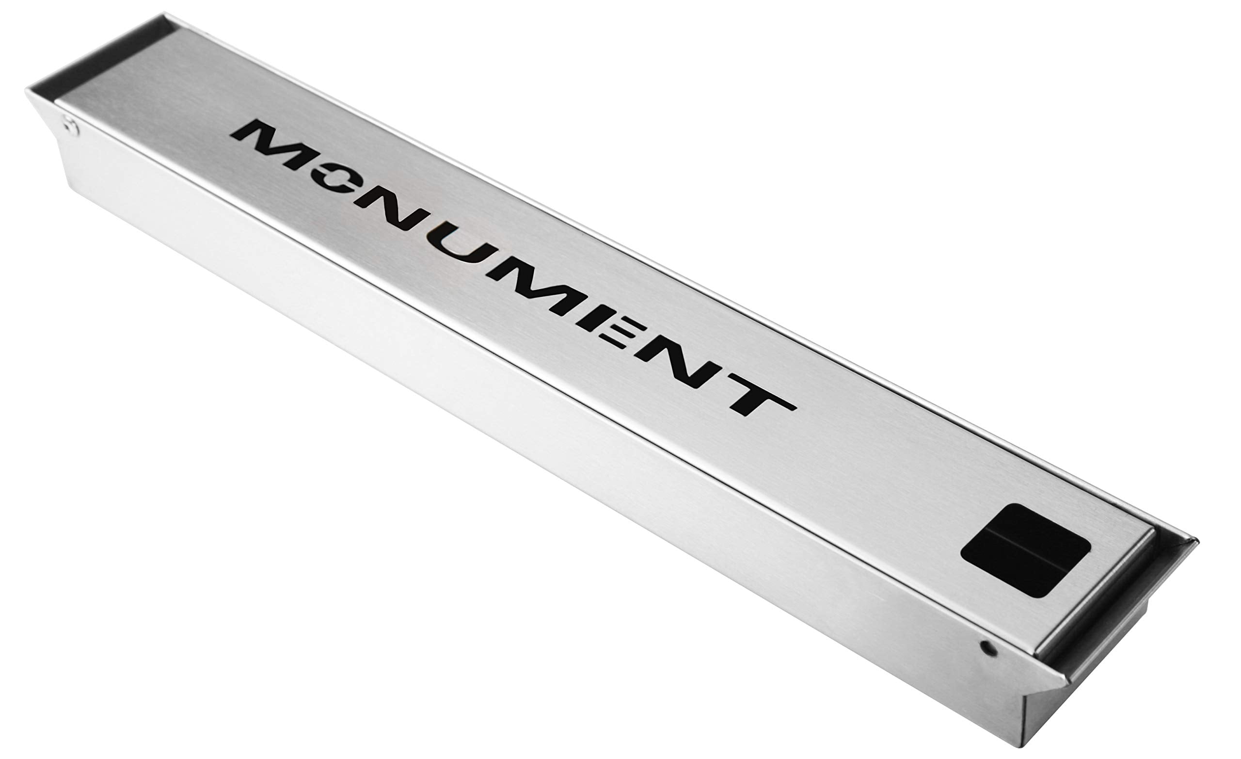Monument Grills smoke box in stainless steel for durable, easy-to-clean flavor infusion.