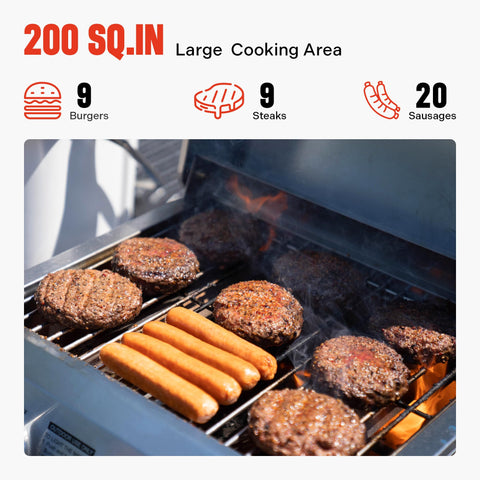 Monument Grills high lid enables oven-like cooking for large cuts.