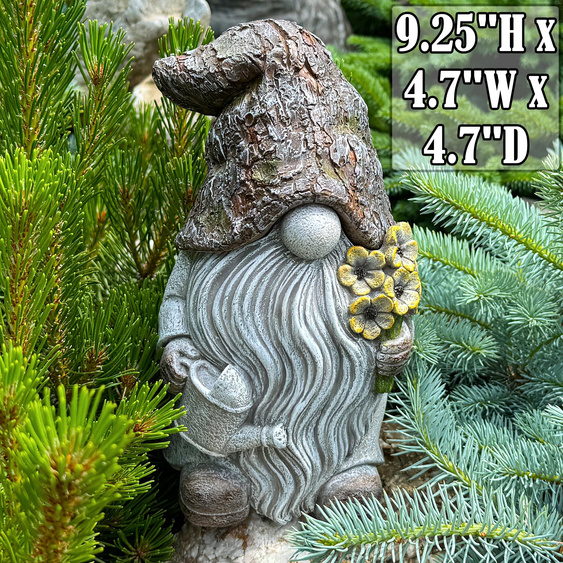 Mood Lab 9.25-inch gnome shown for scale and decor.