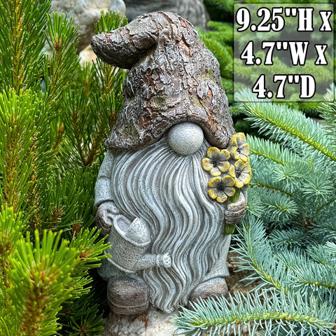 Mood Lab 9.25-inch gnome shown for scale and decor.