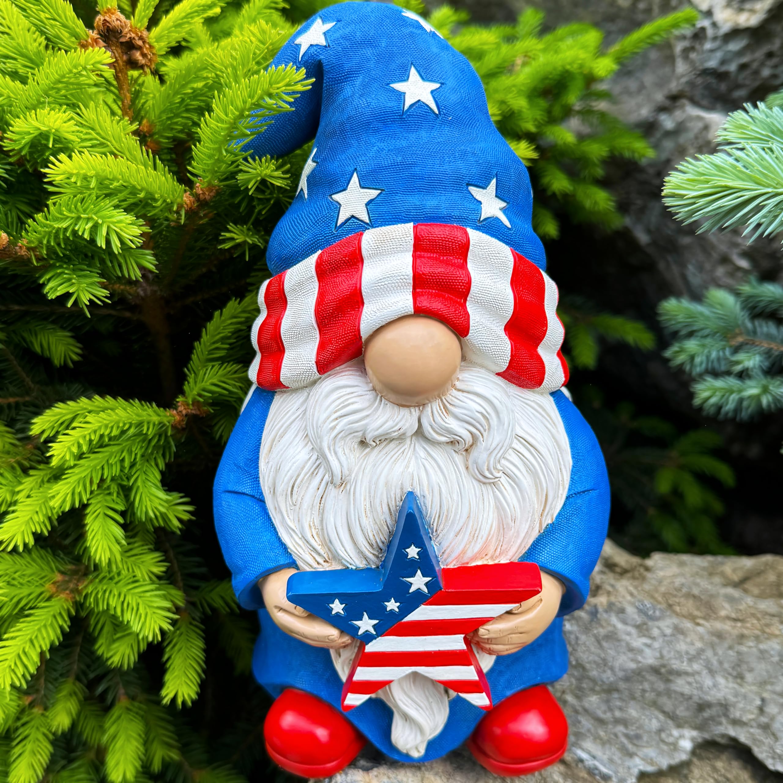 Mood Lab 9-inch gnome, durable resin for year-round outdoor use