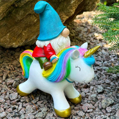 Mood Lab durable resin garden gnome stands up to outdoor weather