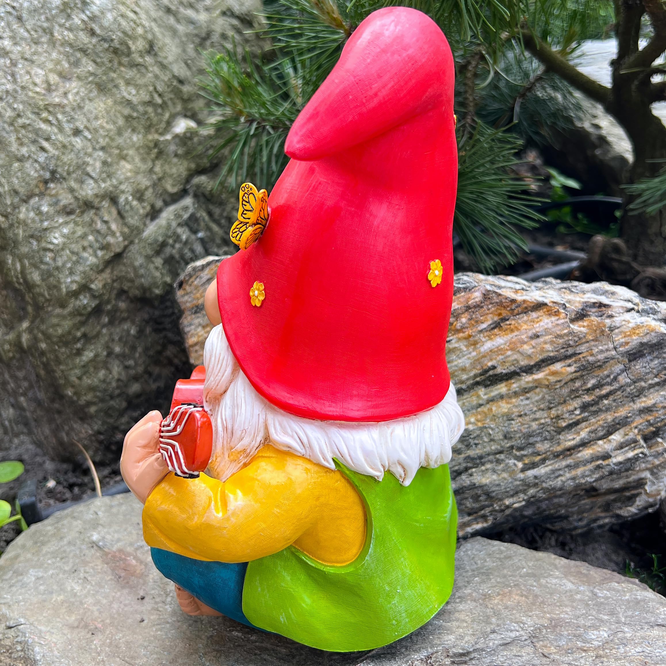 Mood Lab durable resin gnome, weather-resistant for year-round outdoor display