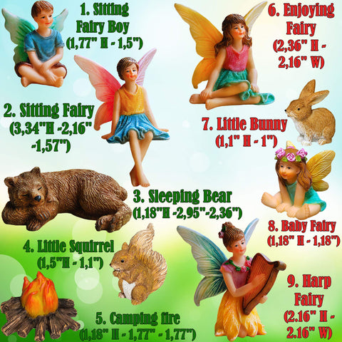 Mood Lab resin fairy figures with hand painted details in bright daylight
