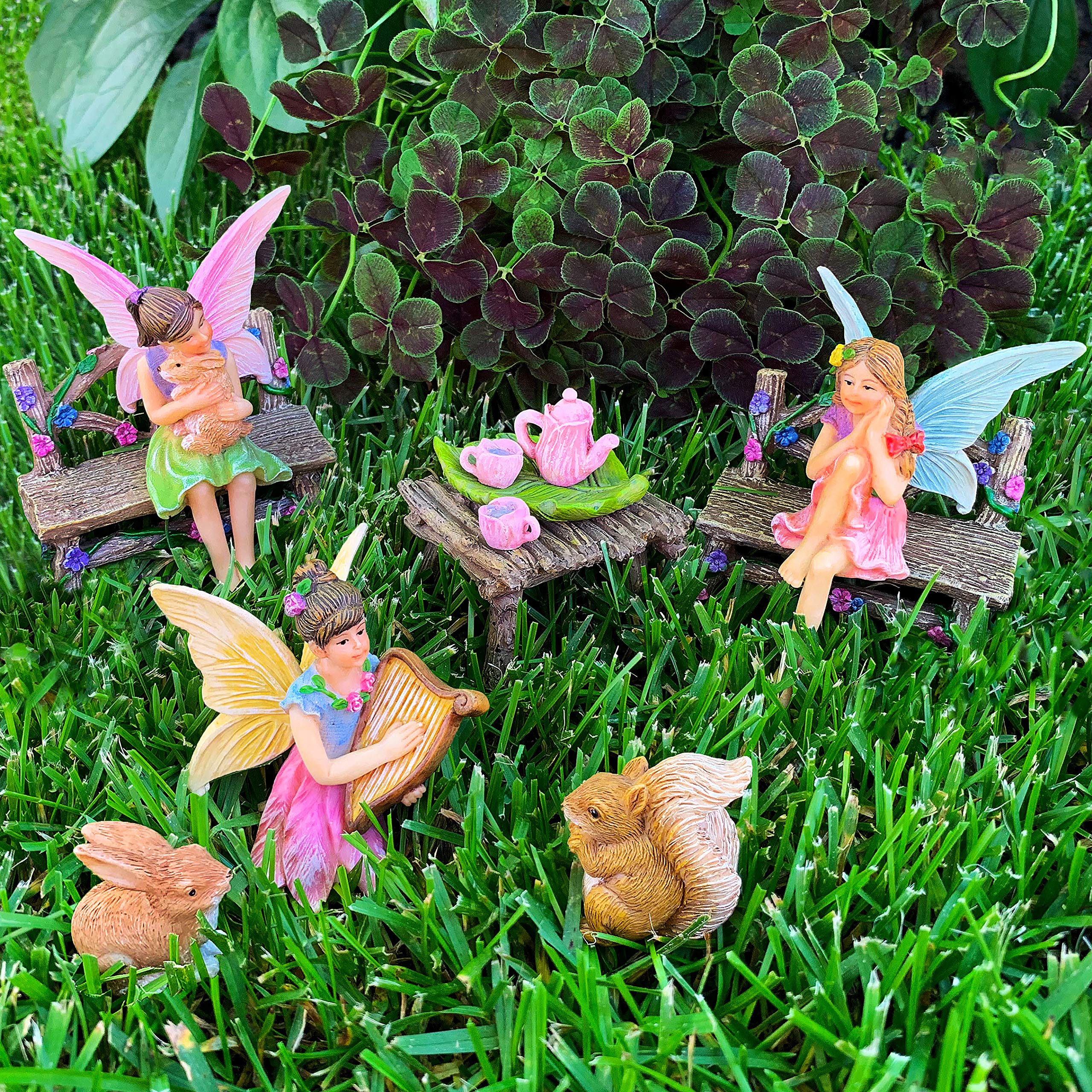 Mood Lab colorful fairy garden accents enhance village scenes