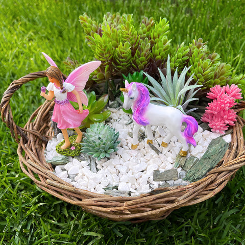 Mood Lab Fairy Garden hand painted fairy figurine with delicate details.