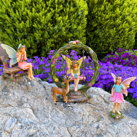 Mood Lab decorative figurines complement fairy garden villages and terrariums