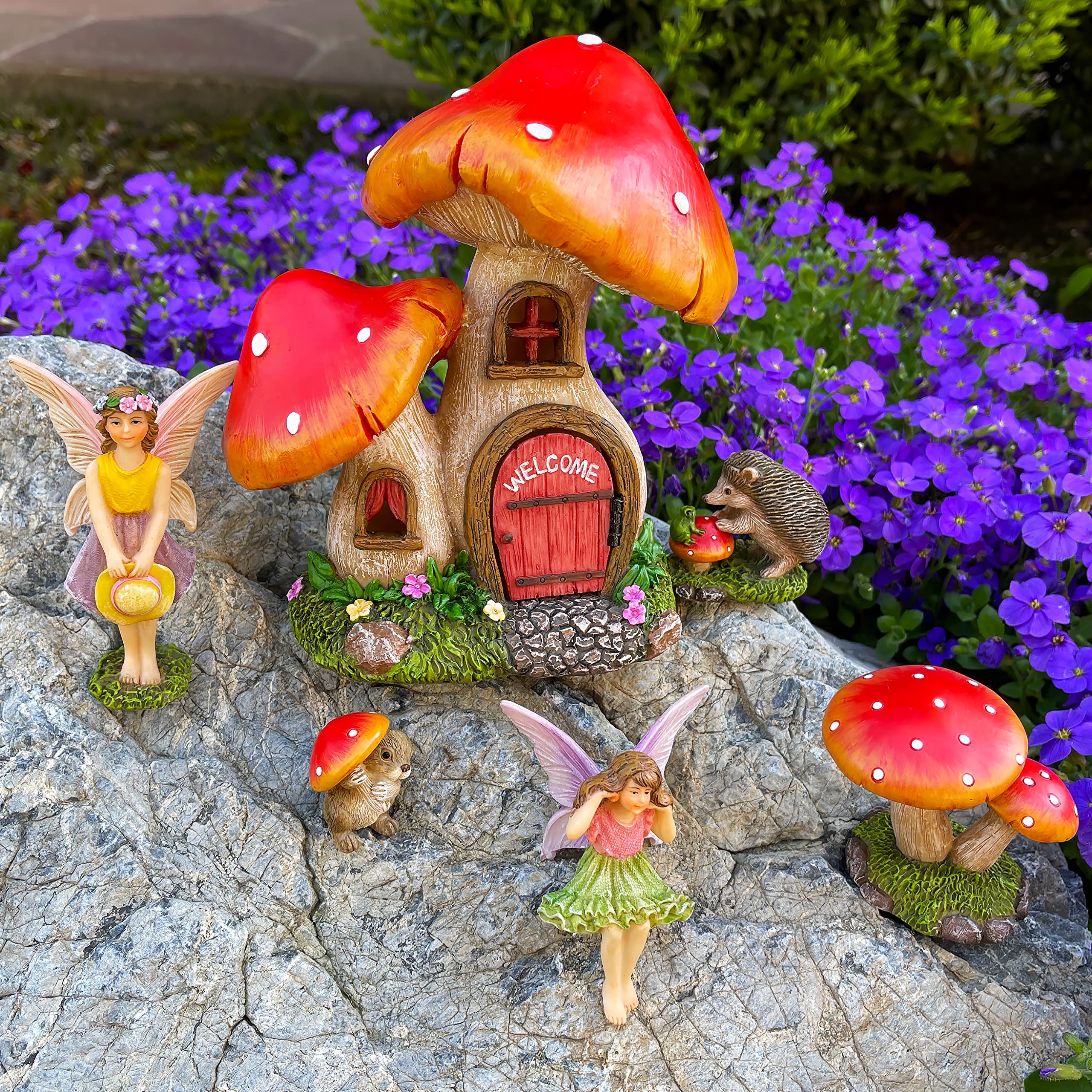 Mood Lab Fairy Garden Mushroom House 07, part of a collectible set for imaginative play.