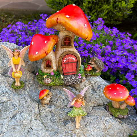 Mood Lab Fairy Garden Mushroom House 07, part of a collectible set for imaginative play.
