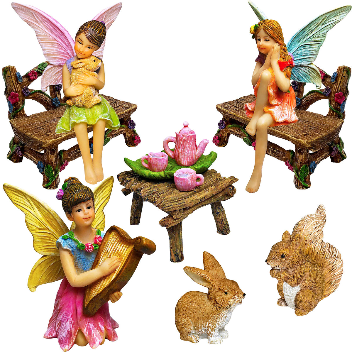 Mood Lab 12-piece Fairy Garden starter kit for indoor or outdoor display