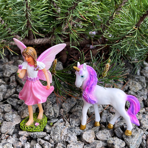 Mood Lab Fairy Garden set with sun protective coating for weather resistance.