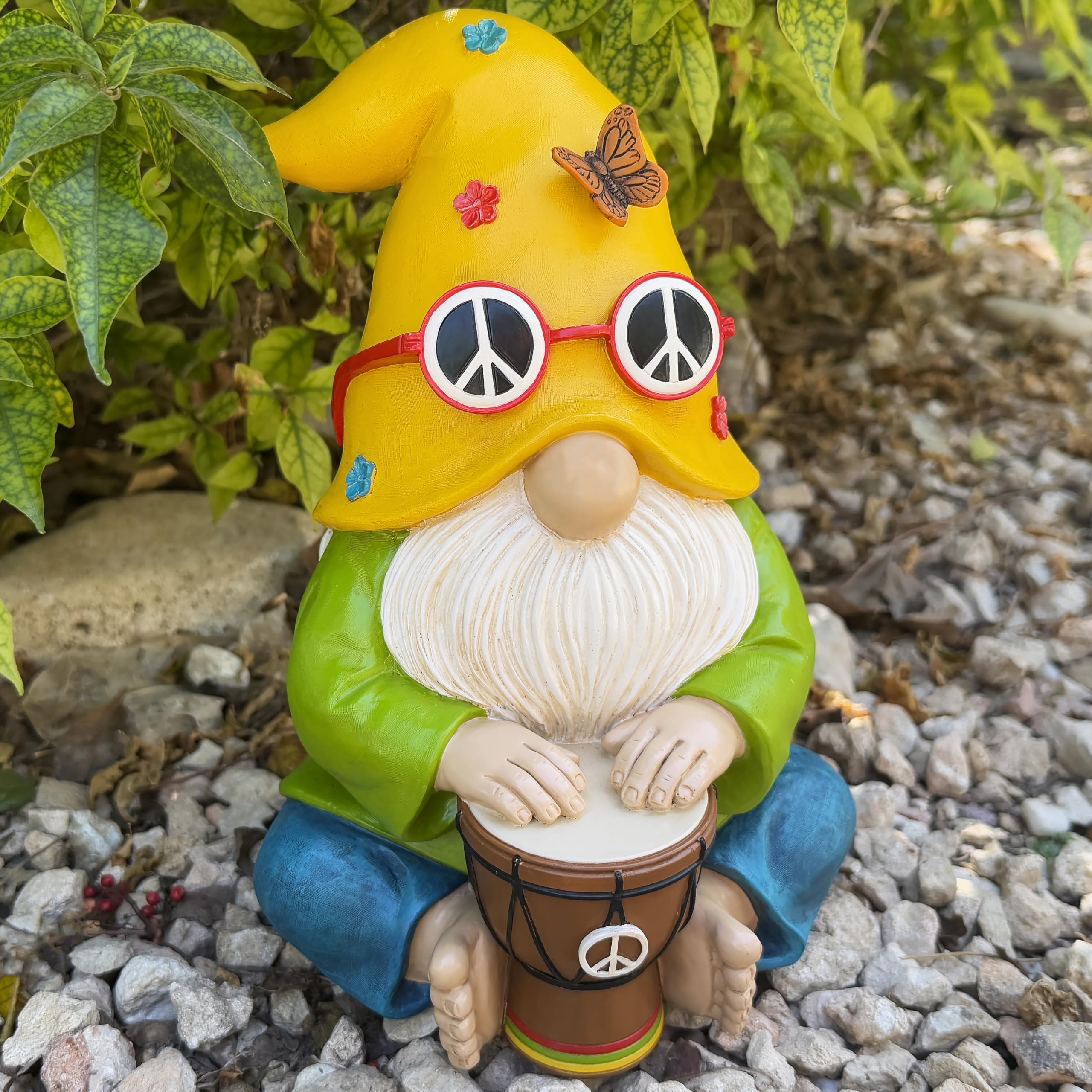 Mood Lab garden gnome hand-painted and sun-protected for longevity