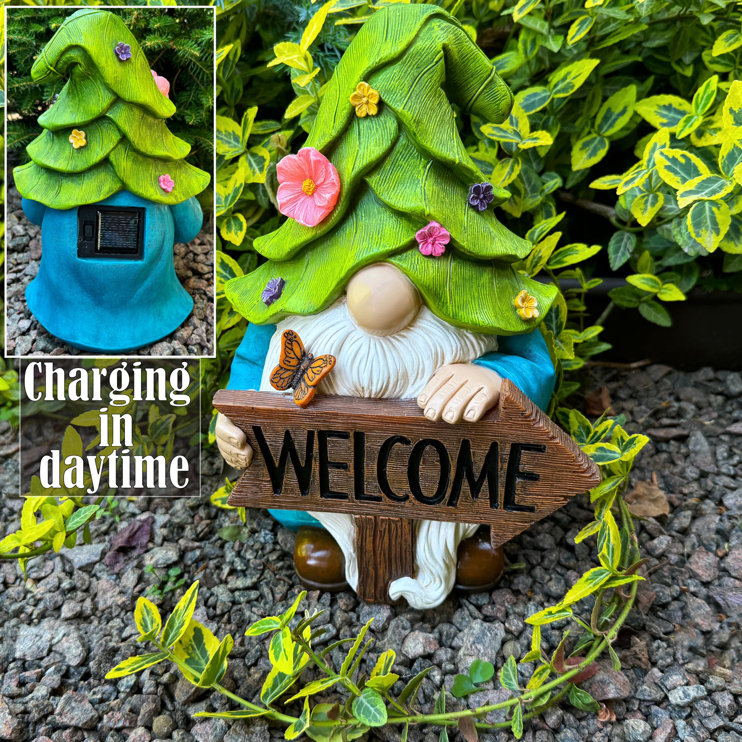 Mood Lab Hand-painted finish enhances garden gnome charm