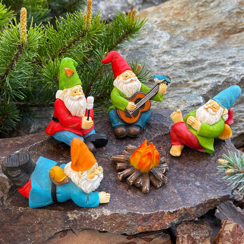 Mood Lab gnomes placed in a flower pot or terrarium for micro landscapes