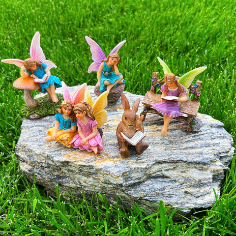 Mood Lab Miniature Fairy Statues Kit adds charm to any fairy garden display