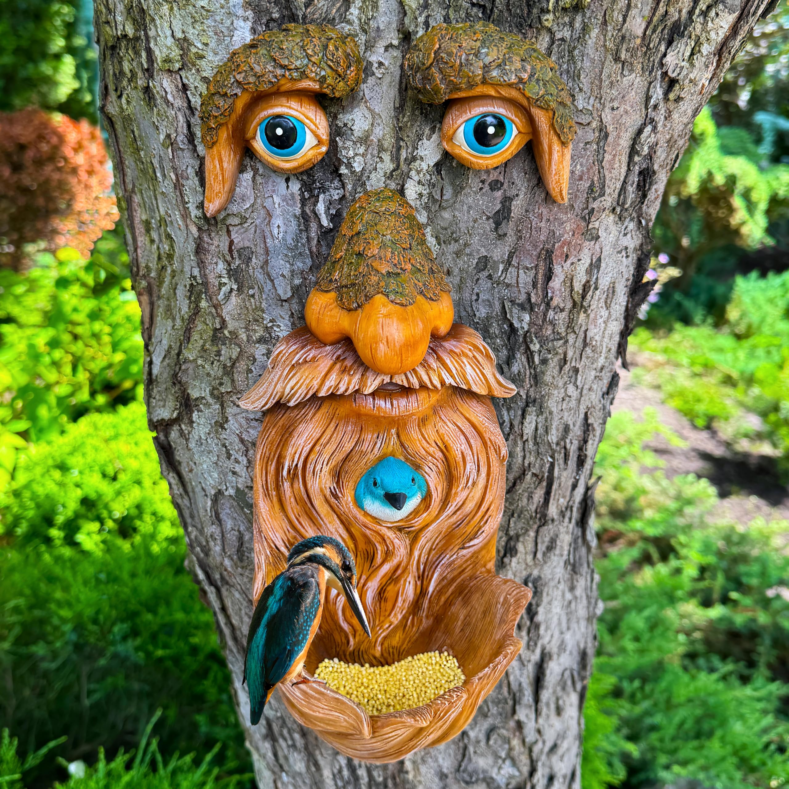Mood Lab old man tree face garden decor brings character and charm to any yard.