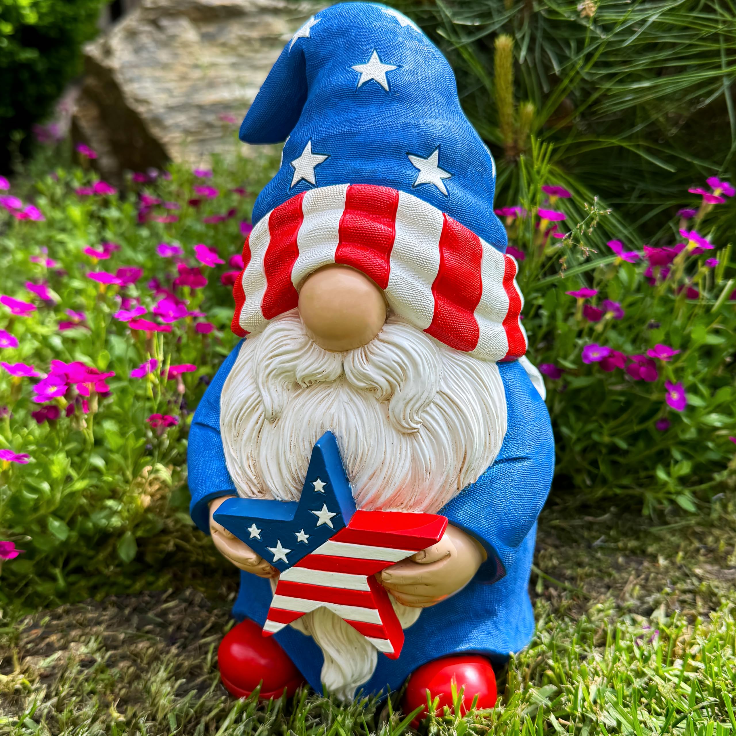 Mood Lab outdoor-indoor gnome, compact size fits porch or shelf