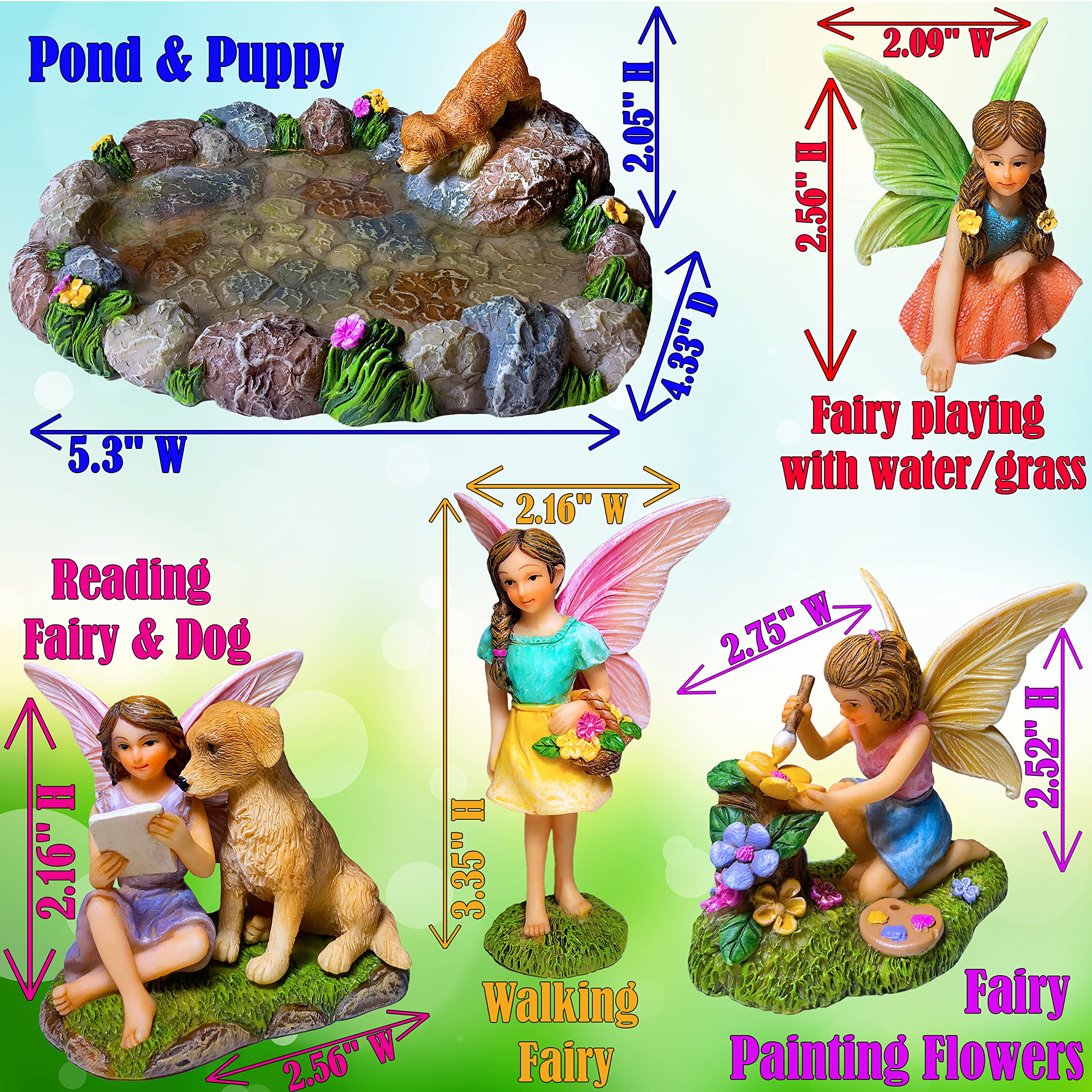 Mood Lab resin pond accessories durable for year-round displays