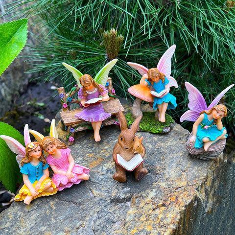 Mood Lab Six-piece Fairy Figurines create delightful accents for any space