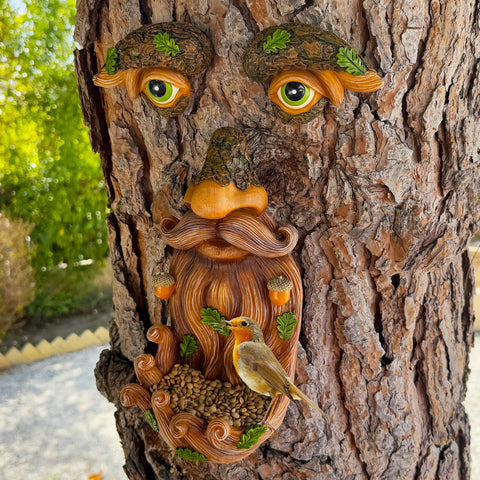 Mood Lab Tree Face Decor closeup highlights resin texture and hand-painted finish