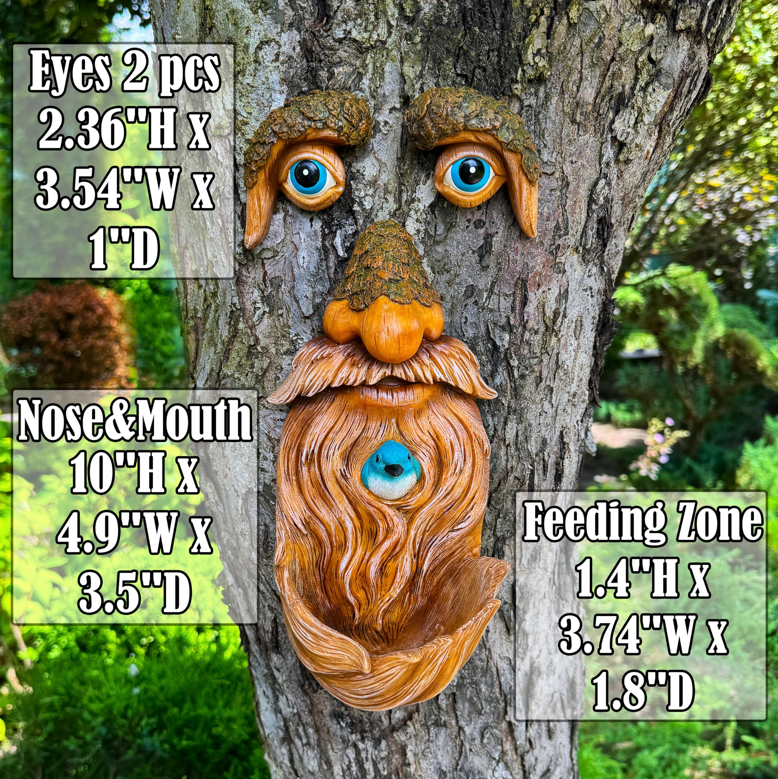 Mood Lab tree hugger resin garden statue enhances outdoor scenery with natural-looking color.